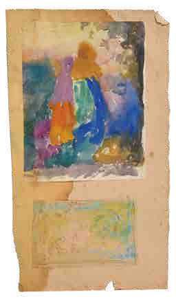 null Paul CHMAROFF (1874-1950) Les baigneuses Aquarelle, crayon et pastel sur papier...