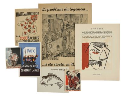null 64B Georges (Youri) ANNENKOV (1889-1974) Ensemble de 7 vignettes, placards,...