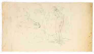 null Paul CHMAROFF (1874-1950) Les baigneuses Crayon sur papier, petite mouillure...