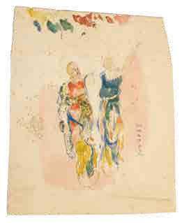 null Paul CHMAROFF (1874-1950) Deux femmes Crayon et aquarelle sur papier, signé...