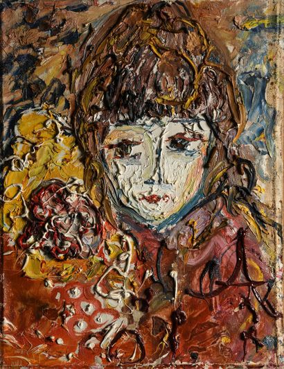 null 
Anatolij ZVEREV (1931-1986) Portrait de femme Huile sur toile, marouflée sur...