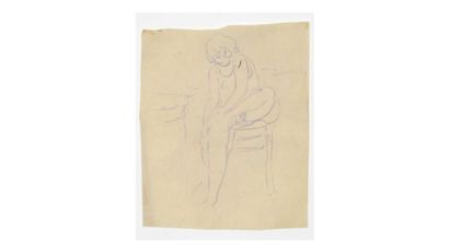 null Paul CHMAROFF (1874-1950) Nu Crayon sur papier, petites insolation Au dos :...