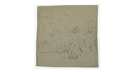 null Paul CHMAROFF (1874-1950) Baigneuse Crayon et encre sur papier, env. 14,7 x...