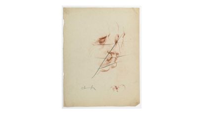 null Paul CHMAROFF (1874-1950) Etude d’arbre Crayon noir et sanguine sur papier,...