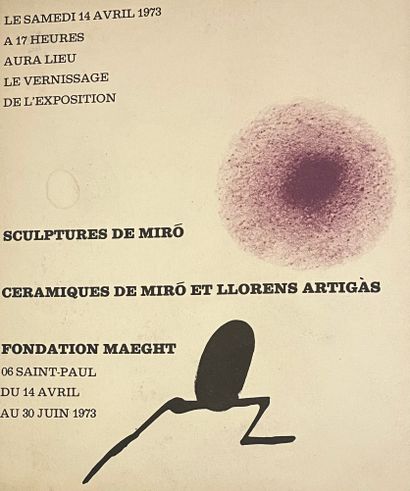 null Joan MIRO

Deux cartons d'invitation lithographiés pour Maeght : 

- Sculpture...