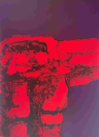 null Maurice LEGENDRE (XXème siècle) Composition abstraite sur fond violet. Lithographie...