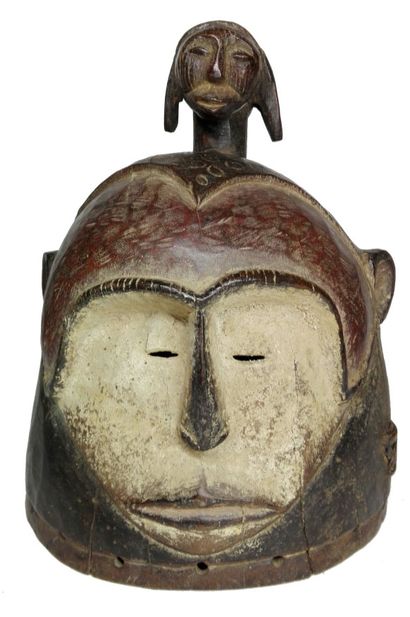null Africa. Important Songye helmet mask. Note the nice indigenous restoration of...