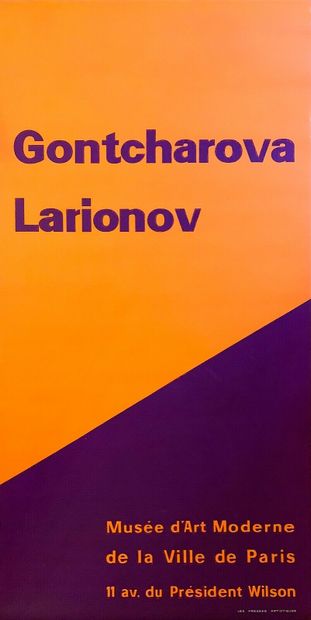 null GONTCHAROVA - LARIONOV Poster in Lithography Printed for an exhibition in Paris...