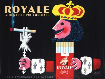 null Hervé MORVAN (1917-1980) Royale, la cigarette par excellence Affi che lithographiée...