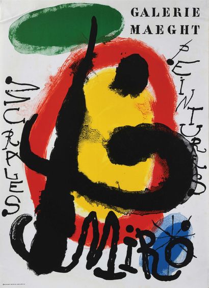 null Joan MIRO d après (1893-1983) Affi che lithographiée, pour une exposition à...