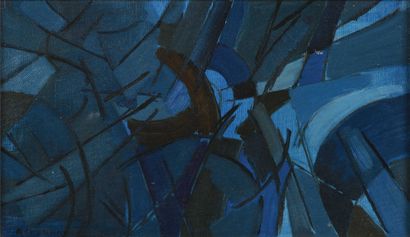 null Paul ACKERMAN (1908-1981) Composition 6 Huile sur toile. Signée en bas à gauche...