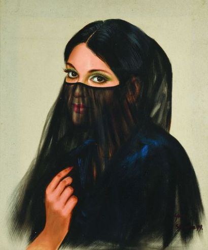 null 
Yang SAUDIA (Née en 1979) 

Femme au voile, 1999 

Acrylique sur toile. 

Signée...