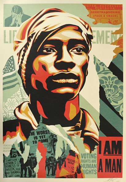 null Shepard FAIREY (né en 1970) Voting Rights Are Human Rights, 2021 Sérigraphie...