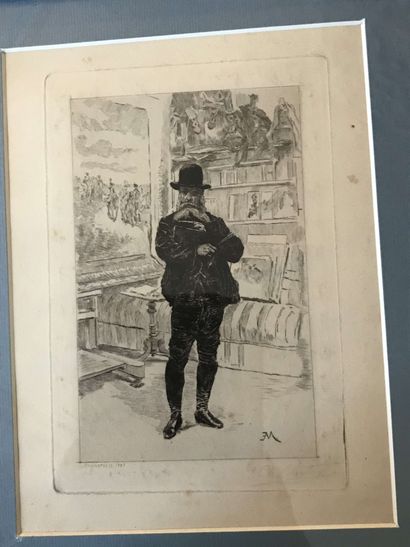 null Charles Jean COURTRY (1893) Ernest Meissonnier dans son intérieur 1893 [LOT...
