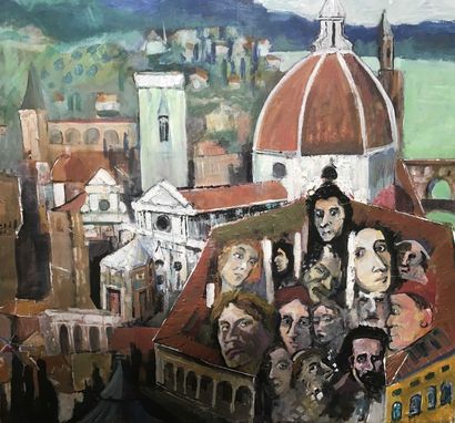 null David SETFORD (1925-2010) Le dôme à Florence c. 1990 Huile sur toile 92 x 91...