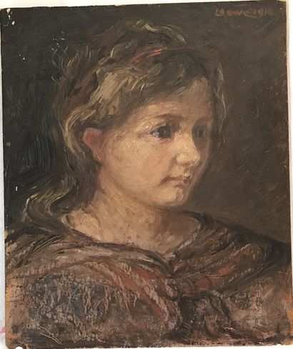 null Lauritz HOWE (1869-1945) Portrait de jeune fille Huile sur panneau Signé et...
