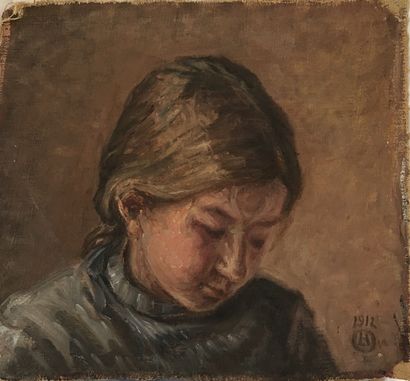 null Lauritz HOWE (1869-1945) Portrait Huile sur toile Monogrammé et daté 1912 24...