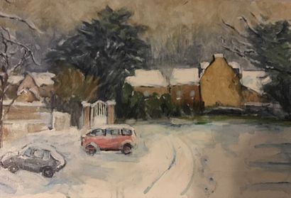 null David SETFORD (1925-2010) L'hiver c.1990 Huile sur toile 40 x 60 cm