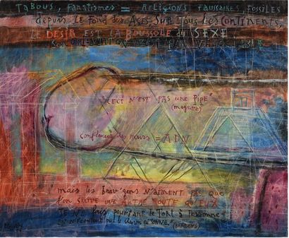 null Pierre-Yves COUSTERE (1938-2017) ADN, 2006 Huile sur toile signée en bas à gauche...