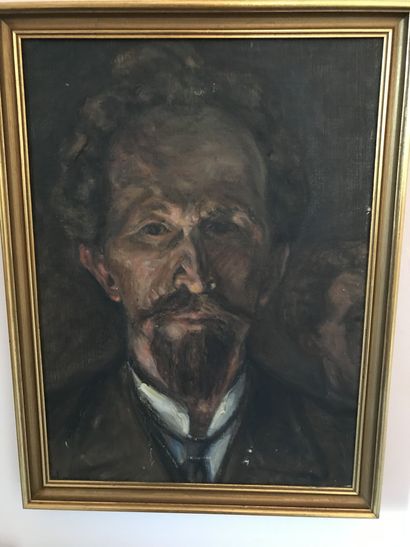 null Lauritz HOWE (1869-1945) Self-portrait Oil on canvas Signed lower left Annotated...