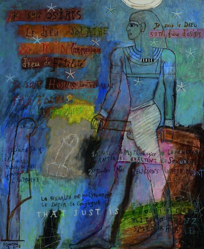 null Pierre-Yves COUSTERE (1938-2017) Je suis Osiris, 2007 Huile sur toile signée...