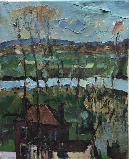 null David SETFORD (1925-2010) Arnwood, la maison du peintre à Burton c. 1970 Huile...