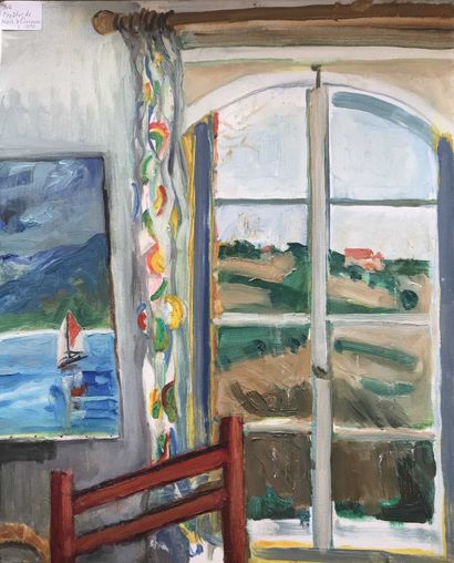 null David SETFORD (1925-2010) Fenêtre de Nicole à Corronsac c. 1998 Huile sur toile...
