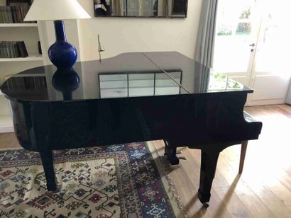 null YAMAHA ¼ grand piano and stool.