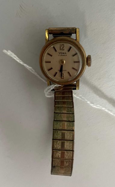 null YEMA lady's wristwatch, the bracelet in silver.

Gross weight: 23.4 grams