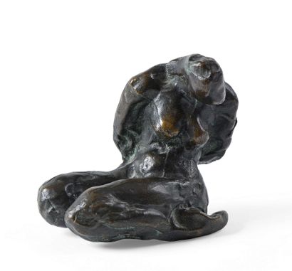 null Paul HUBAY (1930-1994) Seated woman Bronze dedicated to my friend Granat, signed...