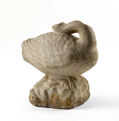 null Marble sculpture representing a swan. (Misses)