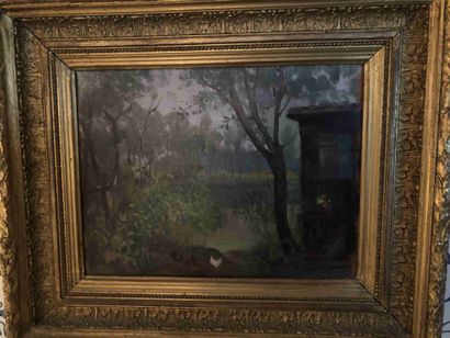 null René A. ROUSSEAU DECELLE (1881-1964)

Landscape with chickens 

Oil on canvas...