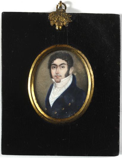 null French school of the beginning of the XIXth century Portrait of a young man...