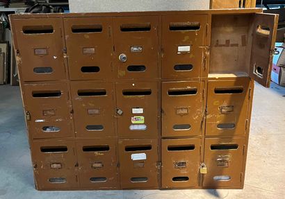 null Mailboxes around 1950, from a Parisian building. (One lock changed, chips) 91...