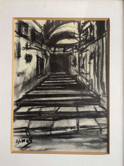 ALMOS View of an interior gallery. Charcoal...