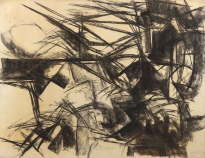 Avigdor ARIKHA (1929-2010) Composition. Charcoal...