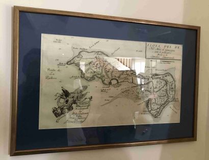 Old map of the Ile de Ré. 
26 x 44 cm at...