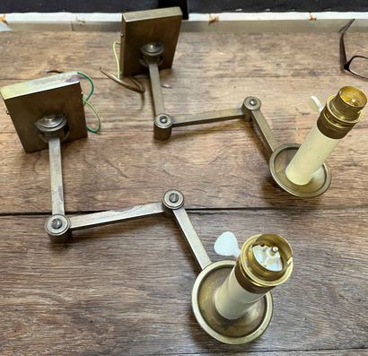 null Pair of brass sconces.