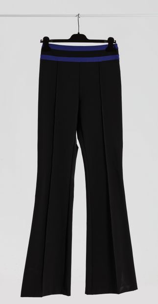 null ELISABETTA FRANCHI : pantalon en polyamide noir à décor sur la ceinture de deux...
