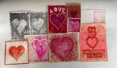 null Yorgos NIKAS (1954-2010) Set of greeting cards and Valentine's Day cards. Size...