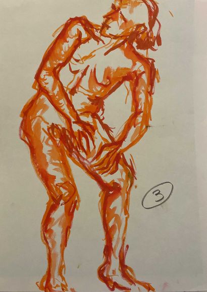 null Yorgos NIKAS (1954-2010) Lot of studies of male and female nudes. 32 x 24 cm...