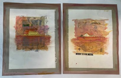 null Yorgos NIKAS (1954-2010) Untitled - Two compositions with islands Mixed media...