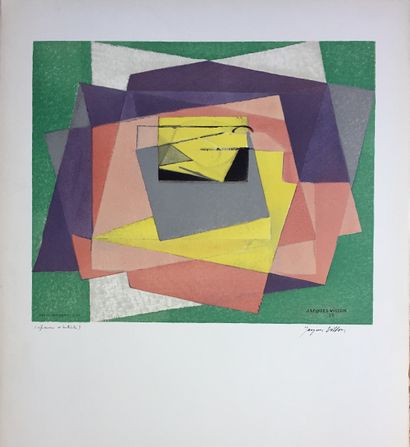 null Jacques VILLON (1875-1963) Composition Lithographie. Signée en bas à droite,...