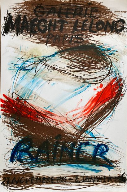 null Arnulf RAINER (Born in 1929) Original poster in lithography. Format 90 x 62...