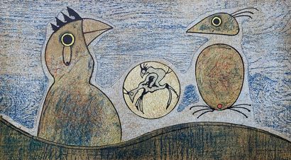 null Max ERNST (1891-1968) Lithograph on Arches wove paper, 1970. Format 61 x 34...