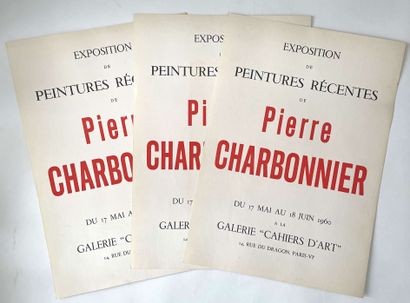 null Pierre CHARBONNIER (1897-1978). 

Trois affiches sérigraphiées ornées de signatures...