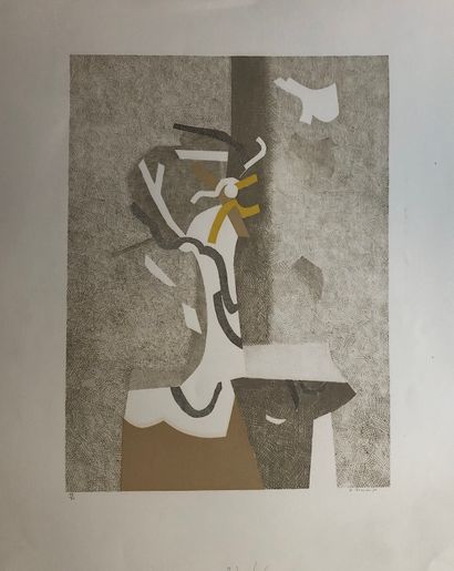 null André BEAUDIN (1895-2017) Lithograph on vellum. Signed lower right dated 1971...