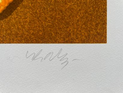 null Victor VASARELY (1906-1997) 

Jaune 

Sérigraphie en couleurs sur vélin. 

Signée...
