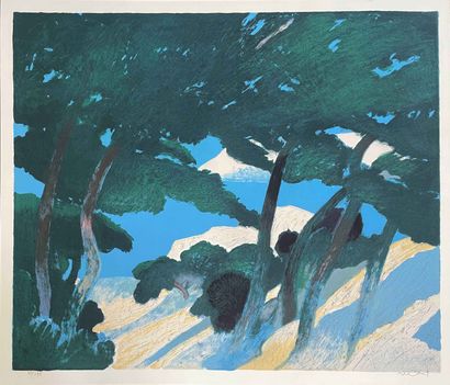 null Roger MUHL (1929-2008)

Landscape with umbrella pines 

Lithograph in colors....