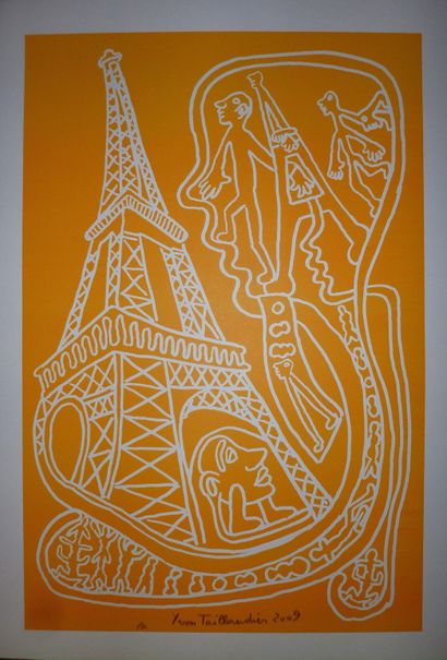 null Yvon TAILLANDIER (1926-2018) Serigraphy on vellum. Signed in pencil by the artist...